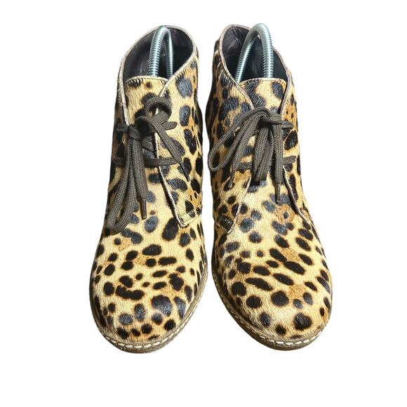 J.Crew Macalister Leopard Calf Hair Wedge Booties - Size 7 - Picture 10 of 10